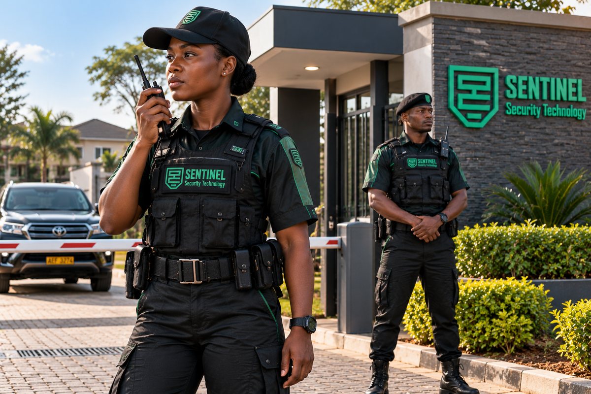 An officer working a gatehouse checkpoint by radio